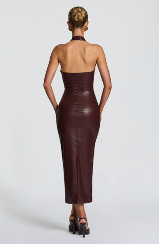 Ainsley Midi Dress - Burgundy